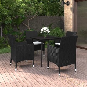3099728 vidaXL Set mobilier de grădină cu perne 5 piese poliratan & sticlă