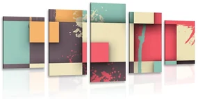 Tablou 5-piese textură abstractă