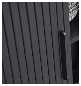 Comodă TV neagră cu aspect de lemn de stejar 56x180 cm Nola – Unique Furniture