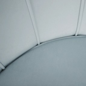 Fotoliu în stil Art-deco, catifea Velvet gri-albastru/crom auriu, NOBLIN