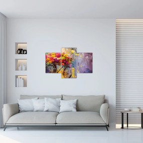 Tablou - Roată cu flori (90x60 cm)