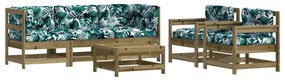 3185821 vidaXL Set mobilier de grădină cu perne, 6 piese, lemn de pin tratat