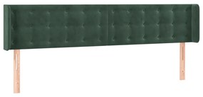 3119259 vidaXL Tăblie de pat cu aripioare verde închis 163x16x78/88 cm catifea