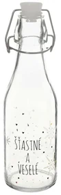 Sticlă cu închidere cu clip Orion Fulg de nea Alb, 0,52 l, 520 ml