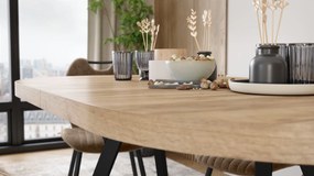 Mazzoni Masă ovală extensibilă EXPANSO Stejar Craft Auriu / picioare negre