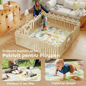 AIYAPLAY Covoraș pentru copii cu literele alfabetului și suprafață impermeabilă din XPE, multicolor, 194x176.5x1.5 cm | Aosom Romania