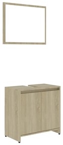802654 vidaXL Set mobilier de baie, stejar Sonoma, lemn prelucrat