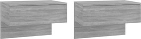 vidaXL Noptiere de perete, 2 buc., gri sonoma