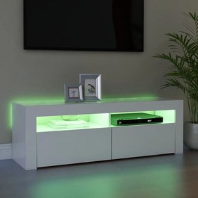 Comoda TV cu lumini LED, alb, 120x35x40 cm 1, Alb