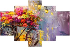 Tablou - Roată cu flori (150x105 cm)