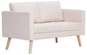 281351 vidaXL Canapea cu 2 locuri, crem, material textil