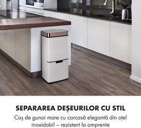 Klarstein Royal Trash Rose Gold, coș de gunoi cu senzor, 72 l, oțel inoxidabil, roz auriu