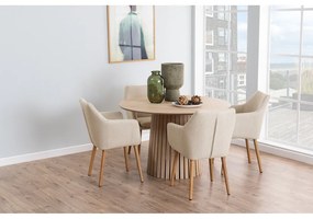 Masă dining din furnir de stejar deschis Actona Christo, ø 75 cm