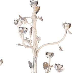 Sfesnic 7 lumanari, alb, din metal, cu aspect vintage, Ø39x51 cm, Bloom