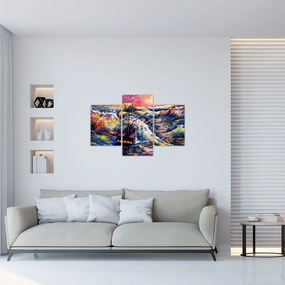 Tablou - Navă pe valurile oceanului, aquarelă (90x60 cm)