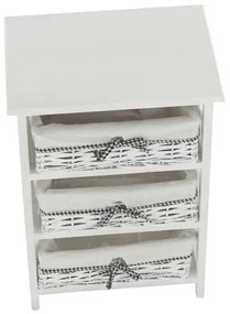 Comoda Ruby 3 alb, 40 x 57 x 29 cm