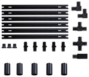 Sistem de iluminat cu șină modern cu 5 spoturi negre monofazate GU10 35mm - Iconic Ruby Honey