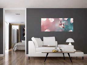 Tablou - Fluture între flori (120x50 cm)