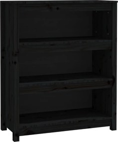 vidaXL Bibliotecă, negru, 80x35x97 cm, lemn masiv de pin