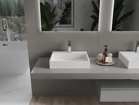 Mexen Ava chiuvetă pe blat din conglomerat 1/O 50 x 38 cm, albă - 23015001
