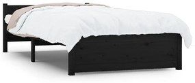 815033 vidaXL Cadru de pat, negru, 90x200 cm, lemn masiv