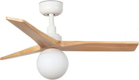 Lustra cu Ventilator aplicat tavan cu telecomanda KLIM S 92,5cm, alb/ pin
