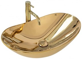 Rea Royal lavoar 62x36 cm oval auriu REA-U4545