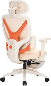 DeluxStar YX-977 NEXOR PRO FOAM SEAT – Scaun Ergonomic cu Suport Lombar 3D, Tetieră 3D, Cotiere 4D, Șezut Glisant, Înclinare 140°, Suport pentru Picioare, Bej