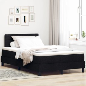 vidaXL Pat cu arcuri și saltea Negru 120x200 cm Țesătură