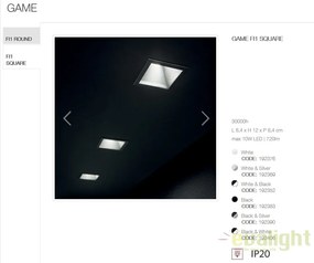 Spot LED incastrabil design modern GAME FI1 SQUARE alb / negru 192352