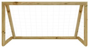Poarta de fotbal cu plasa, 120x80x60 cm, lemn de pin tratat 1, 120 x 80 x 60 cm
