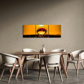 Tablou - Picături din sticlă (cu ceas) (90x30 cm)