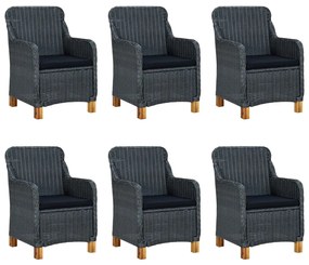 3060163 vidaXL Set mobilier exterior cu perne, 7 piese, gri închis, poliratan