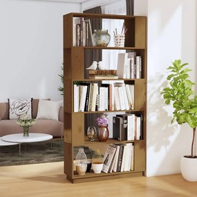 vidaXL Bibliotecă/Separator cameră maro miere, 80x25x163,5 cm lemn pin