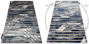 Covor DE LUXE modern 460 Linii - structural albastru inchis / aur