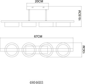 Globo 48046D3 ZARA - Plafonieră LED aplicată, 24W, 230V, 3000K