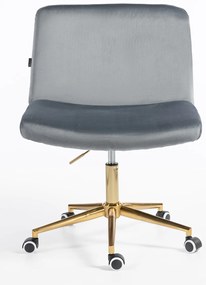 HR150K Scaun Grafit din Catifea cu Bază Aurie