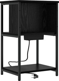 vidaXL Dulap de noapte Stejar Negru 38 x 31 x 61 cm Lemn compozit