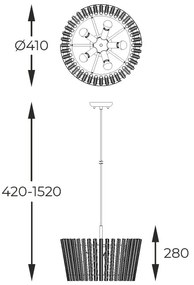 Lustra suspendata design modern BACH 41cm