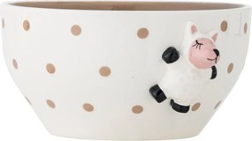 Bol pentru copii alb/maro din gresie ø 14 cm Dolly – Bloomingville Mini