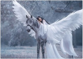 Tablou - Fata și unicorn (70x50 cm)