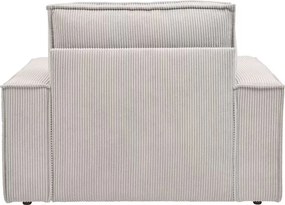 Fotoliu de relaxare, material velur catifelat, culoare crem, 120 cm lungime