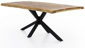 Masa dreptunghiulara cu blat din lemn de mango Tables&amp;Co 220x100 cm maro/negru