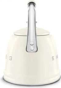 Ceainic cu fluier Smeg WKF01CR, 2,3 l, Inductie, Maner rece, Otel, Crem