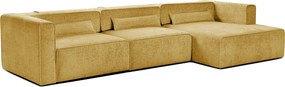 Colțar Extensibil 5 locuri ZANETTO, cu ladă de depozitare, 340x157x70 cm, Galben-Onyx / Dreapta