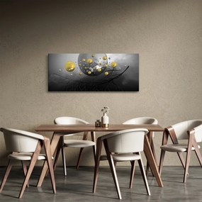 Tabloul cu bile abstracte aurii (120x50 cm)