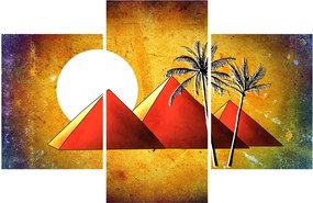 Tablou cu piramidele egiptene pictate (90x60 cm)