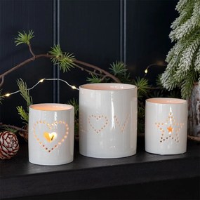 Sfeșnic pentru lumânări pastilă din ceramică Heart – Rex London