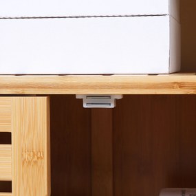 HOMCOM Bufet mobilier de depozitare 3 uși deschise și rafturi din bambus 100 x 35 x 82 cm natural | Aosom Romania