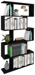 Biblioteca Kimo, 5 Casete, Negru, 90 x 20 x 160 cm